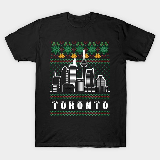 Toronto Canada Ugly Christmas T-Shirt by travel2xplanet